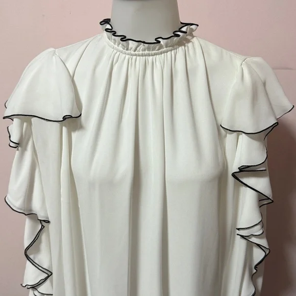 Elegant White Ruffle Blouse - Picture 2 of 5